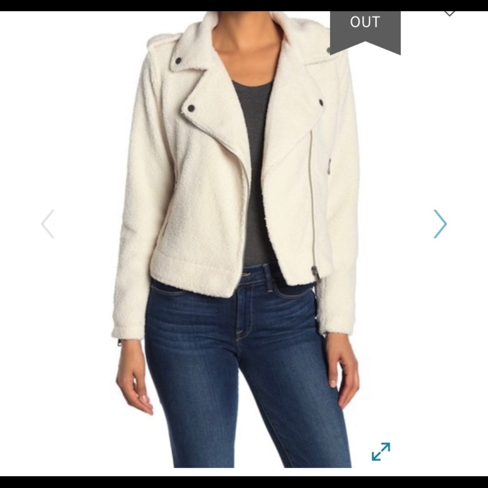Max Studio Faux Shearling ZIP Moto Jacket